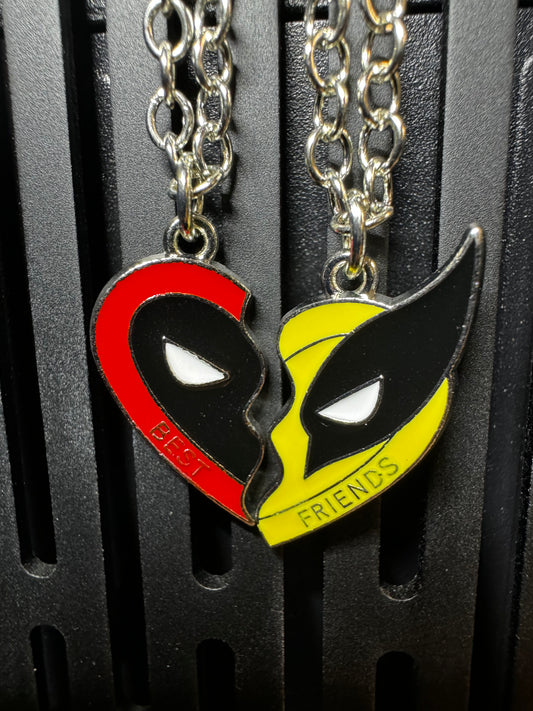 "El DeadPool y El Wolverine" Friends forever necklace bundle