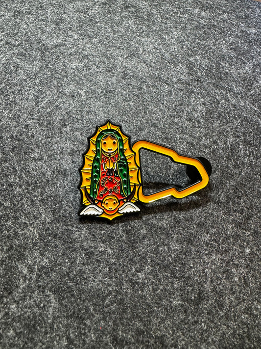 La Virgencita de Guadalupe NewEra Hat yellow black pin