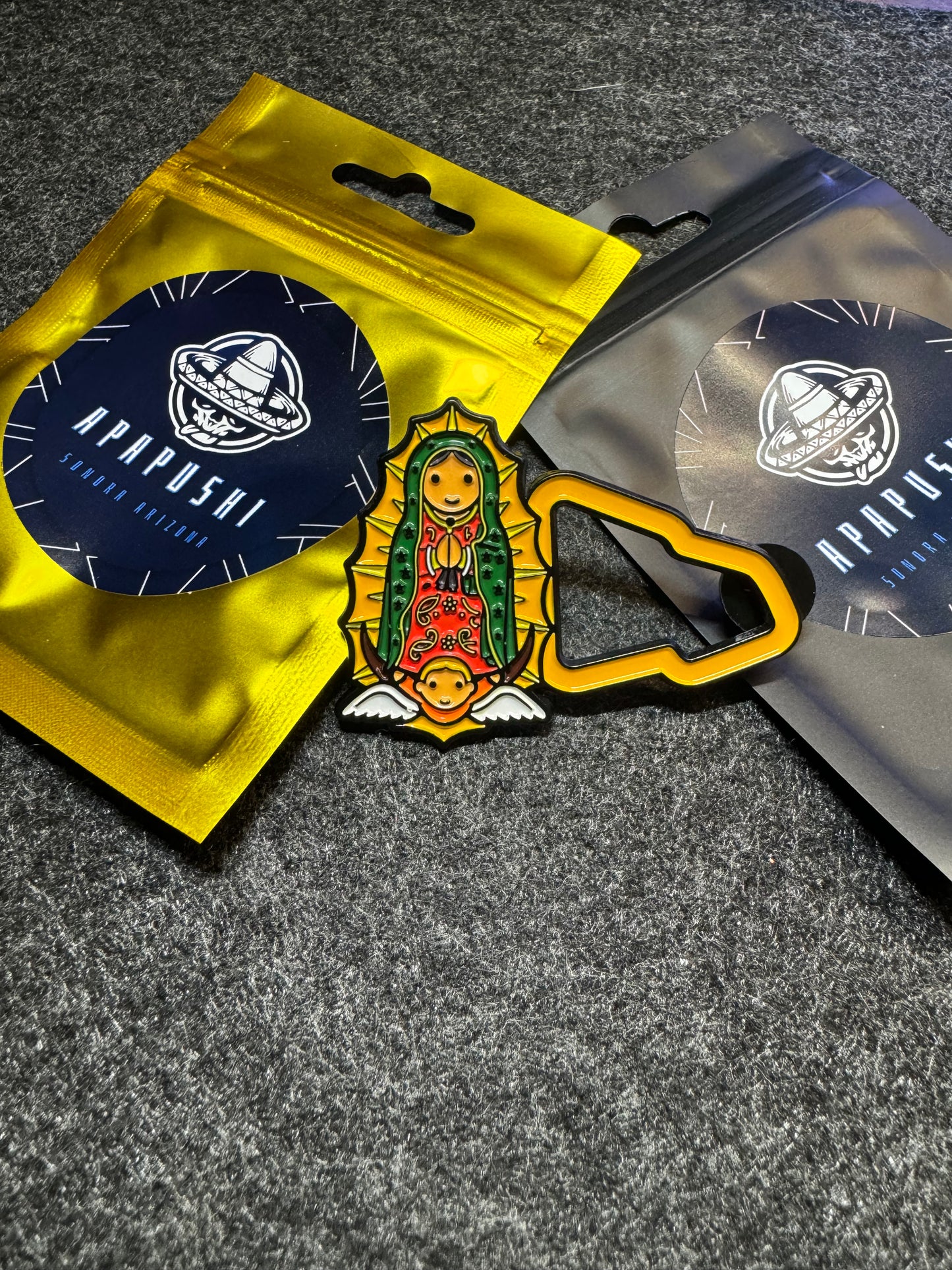 La Virgencita de Guadalupe NewEra Hat yellow black pin